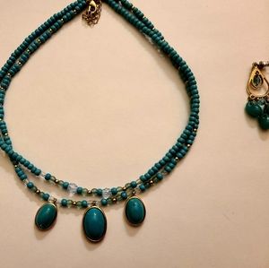 Stunning Turquoise Necklace with Matching Earrings